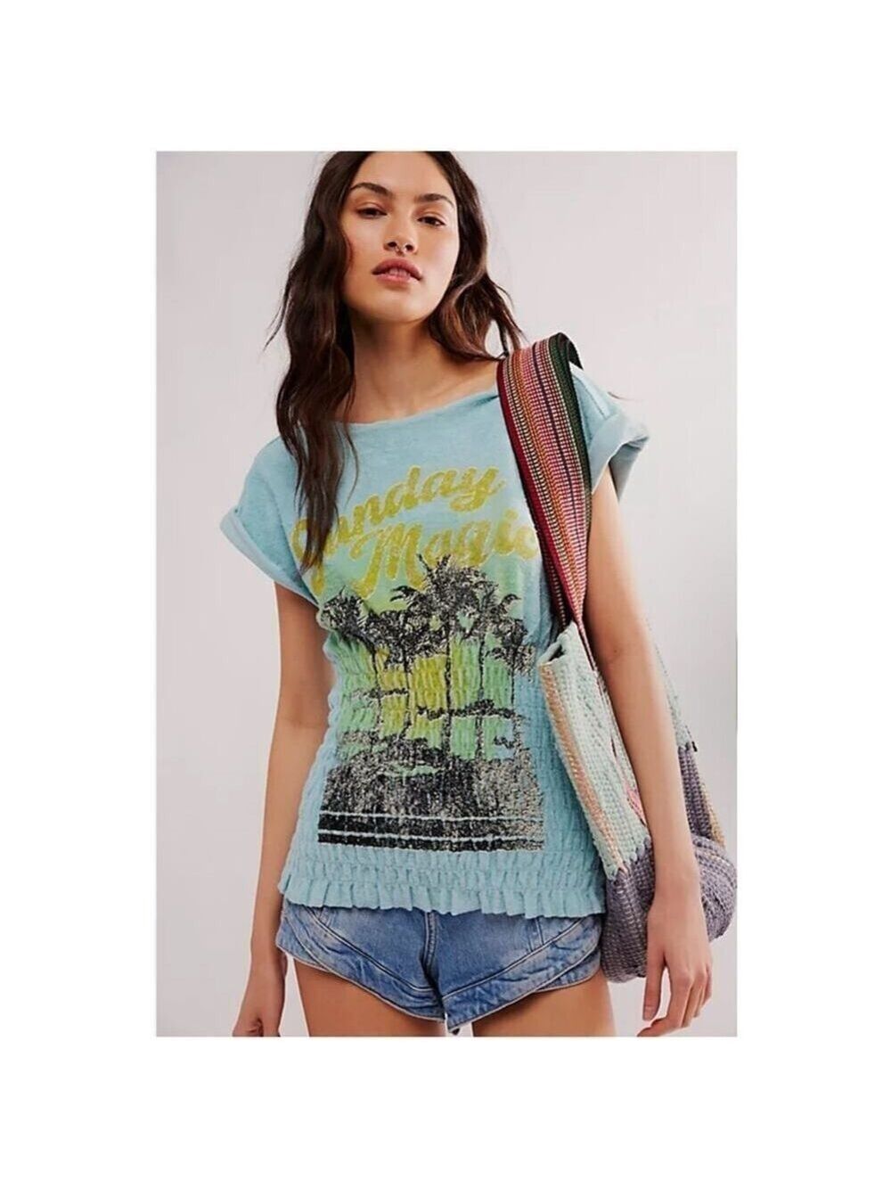 NWOT Free People Sadie Towel Terry Smocked Top XS $68
